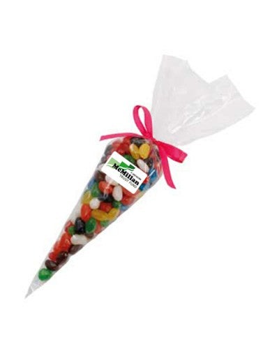 Confectionery Cones With Mini Jelly Beans (Corporate Colour) CPCN35_SMJB | Main Branded